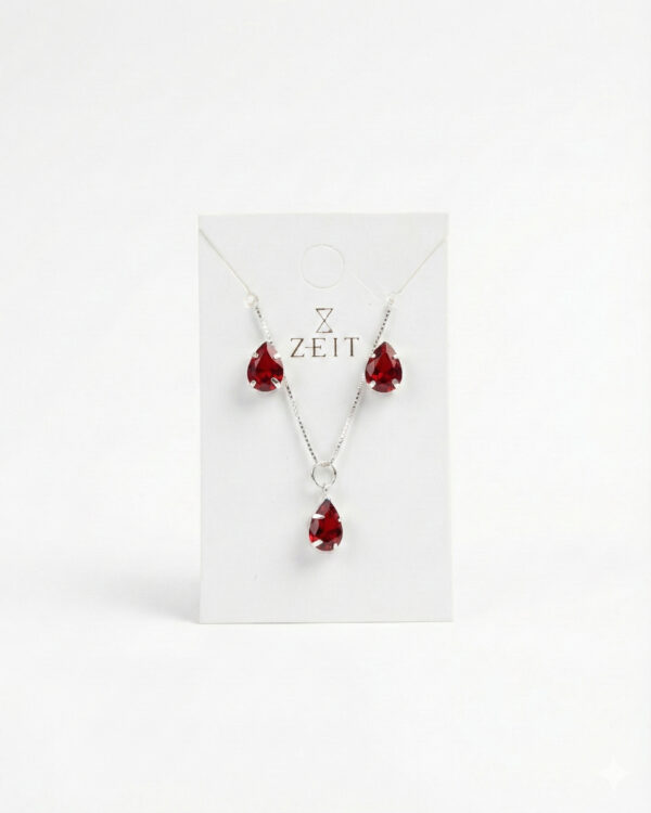 Conjunto Gota Prata 925 — Brinco + Pingente + Corrente 45cm | 40% OFF