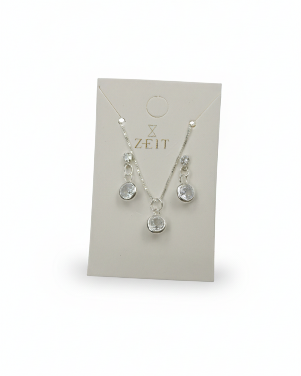 Conjunto Redondo Pendente — Brinco + Pingente + Corrente 45cm | 40% OFF