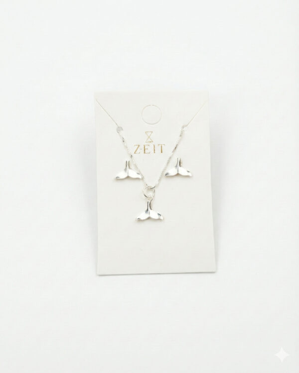 Conjunto Cauda de Sereia — Brinco + Pingente + Corrente 45cm | 40% OFF